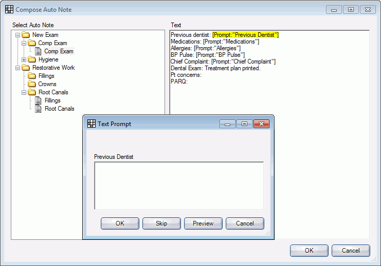 Open Dental Software Manual Using Auto Notes