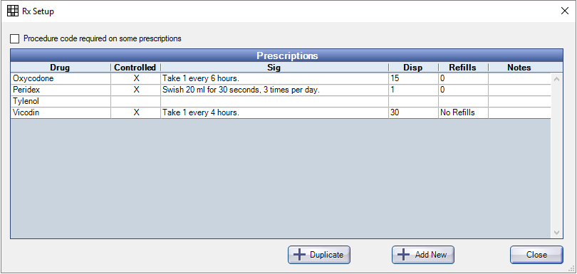 template for medication list