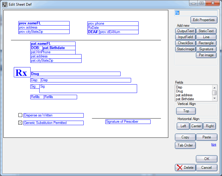 Open Dental Software Manual Sheets Rx / Single Prescription