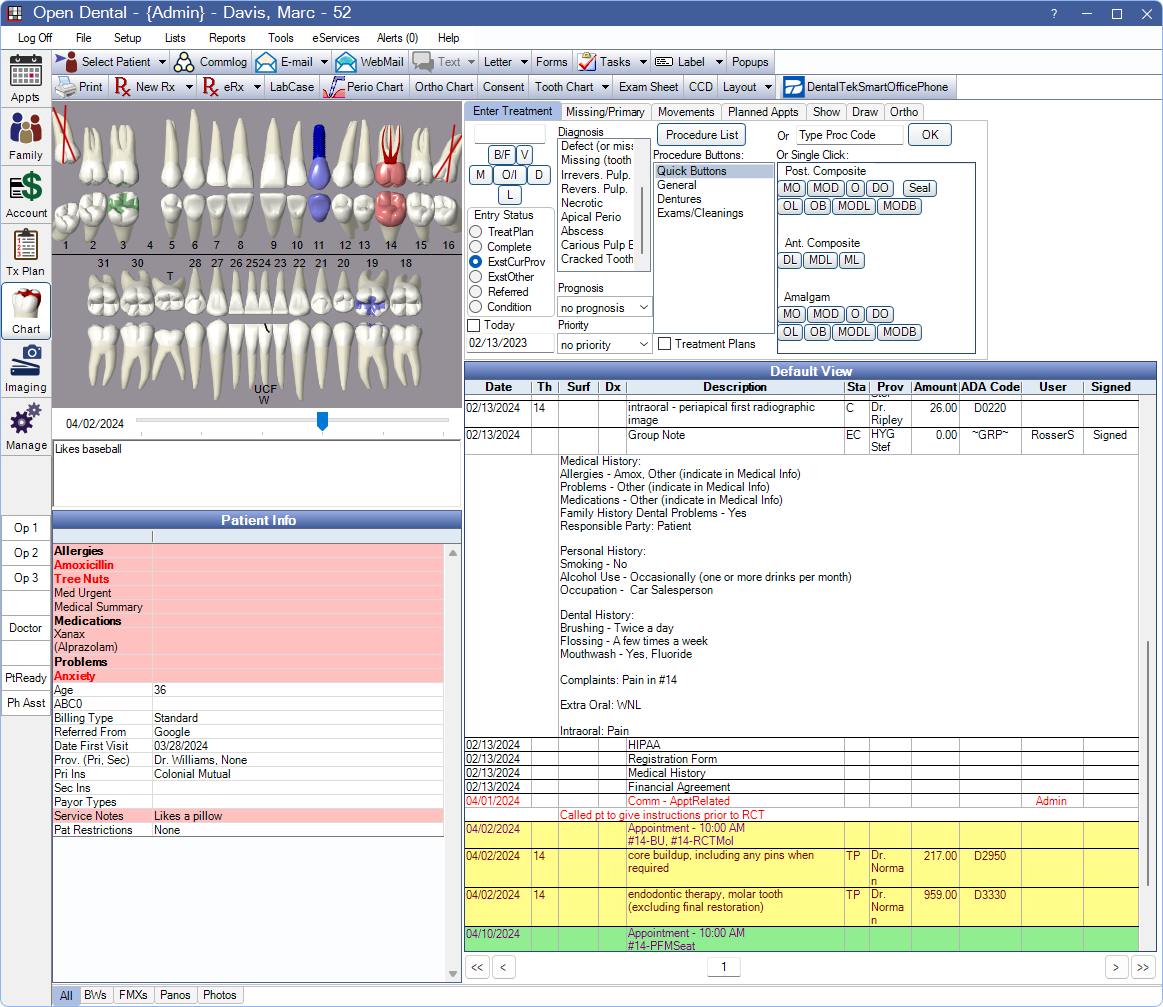 Dentrix Perio Chart Toolbar Missing