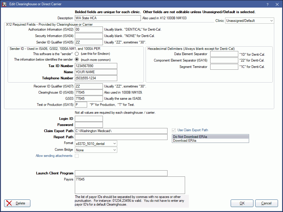 Open Dental Software Washington Medicaid EClaims