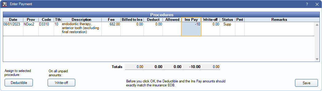 Open Dental Software - Insurance Refunds