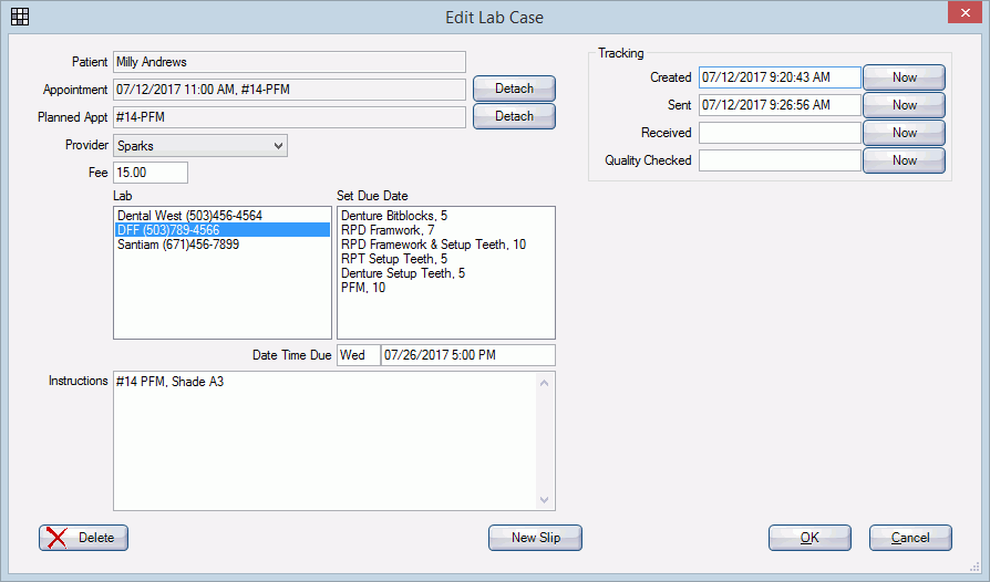 open dental software lab case