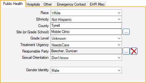 Open Dental Software - Edit Patient Information: Public Health Tab
