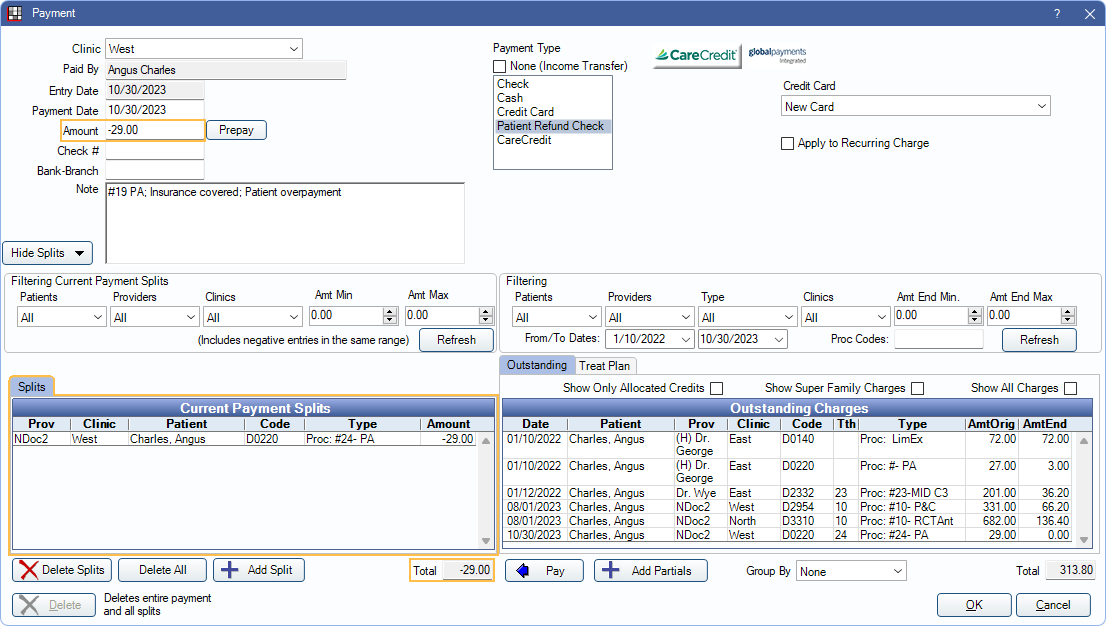 Open Dental Software - Insurance Refunds