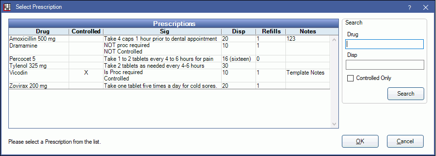 Open Dental Software Rx Prescription