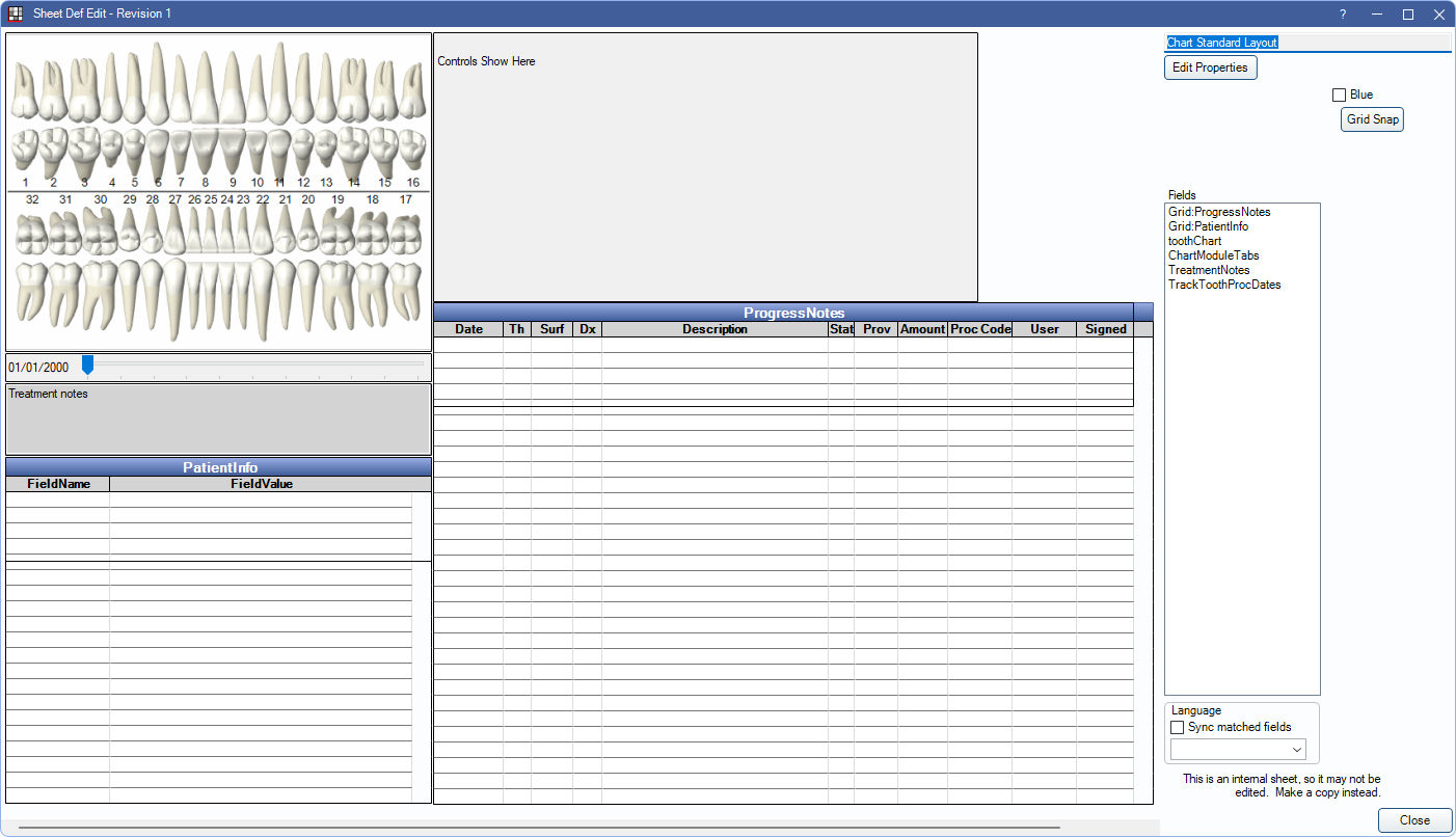 Open Dental Software Chart Layout