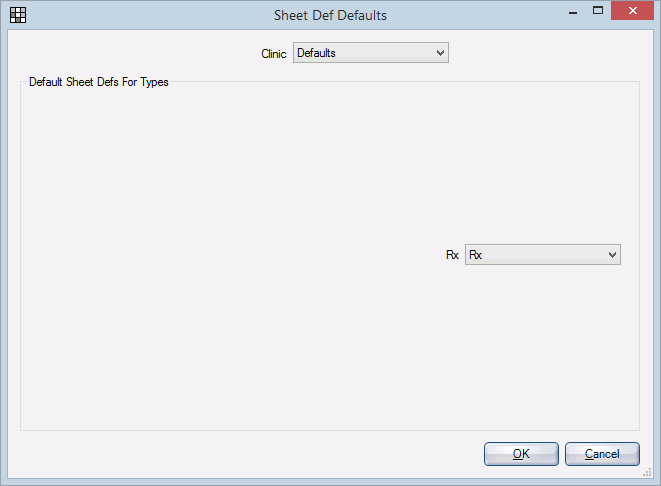 Open Dental Software - Sheet Def Defaults