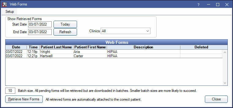 Patient Chart Forms