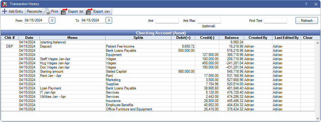 Open Dental Software Accounting